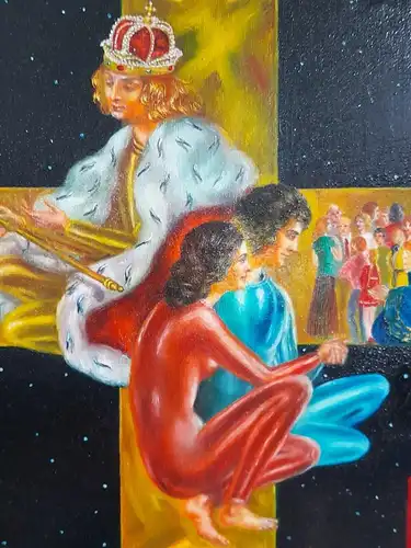 H370-Ölgemälde-Heiligenbild-Gemälde-Öl auf Leinen-Bild-"Lied des Adam"-sakrales