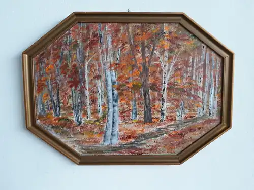 H378-Ölgemälde-Landschaftsbild-Gemälde-Bild-Herbstlich-Ölbild-Öl auf Holz