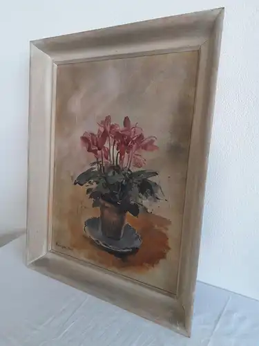 H352-Ölgemälde-Stillleben-Öl auf Leinen-Gemälde-Bild-Der Blumenstock-Ölbild