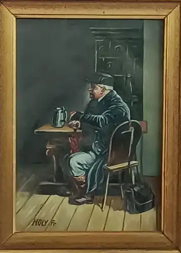 H151-Öl auf Holz-Gemälde-Bild-Ölgemälde-Portrait-Ölbild-gerahmt-signiert