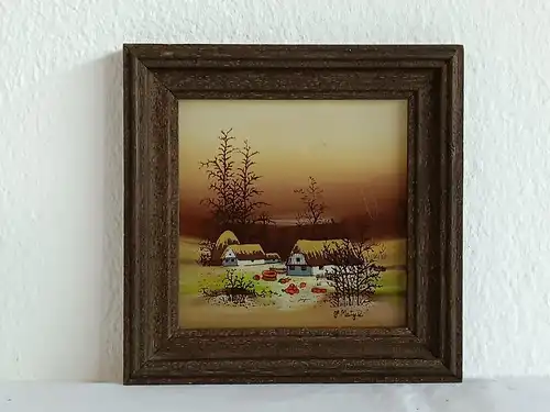 H148-Darstellung Herbst-Gemälde-Bild-Landschaftsbild-Herbst-gerahmt-Serie