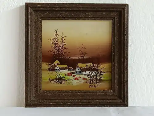 H148-Darstellung Herbst-Gemälde-Bild-Landschaftsbild-Herbst-gerahmt-Serie