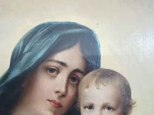 H166-Ölgemälde-gerahmt-sakrales Bild-Heiligenbild-Gemälde-Bild-Ölbild