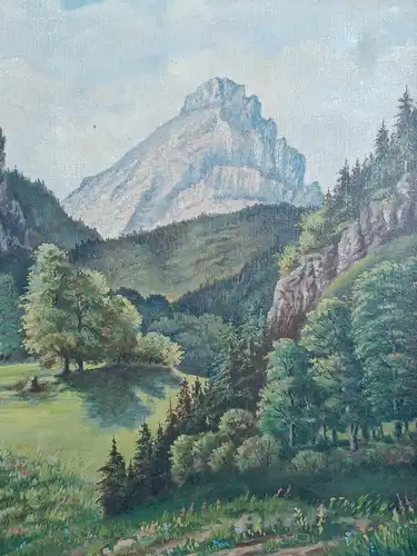 H167-Ölgemälde-gerahmt-Landschaftsbild-Gemälde-Bild-Prunkrahmen-Ölbild
