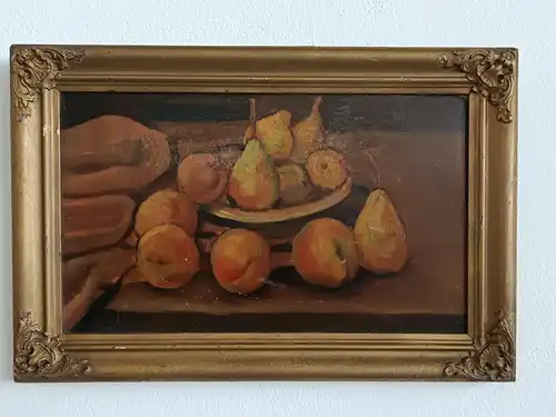 H169-Stillleben-Ölgemälde-gerahmt-Obstschale-Ölbild-Gemälde-Bild