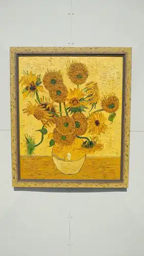 N12-Gemälde-Bild-Ölgemälde-Sonnenblumen-signiert-gerahmt-Bild-Ölbild-