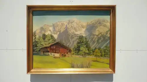 N15-Landschaftsbild-Gemälde-Bild-Landschaftsgemälde-signiert-gerahmt-Öl-Leinen