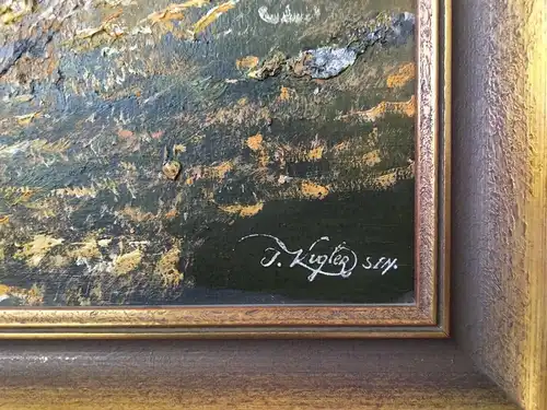 H60-Landschaftsbild-Landschaftsgemälde-Bild-Gemälde-Öl auf Leinen-signiert
