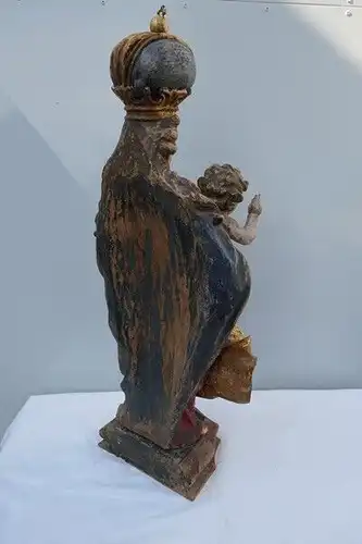 2401D-Madonna-Heiligenfigur-Muttergottes-Figur-Madonna mit Jesukind-geschnitzte
