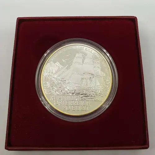 Münze Österreich 20 Euro  2004 SMS Novara mit Zertifikat