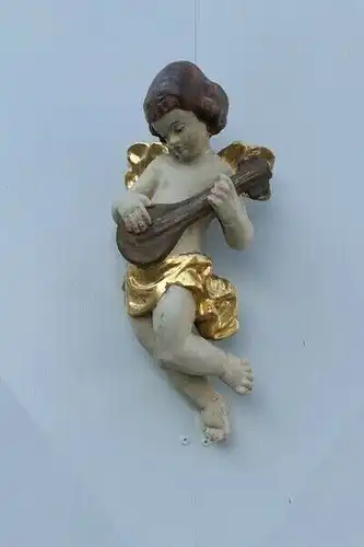 Putte-Engel-musizierende Putte-Heiligenfigur-Schnitzerei-Holzarbeit-Engel-H60996