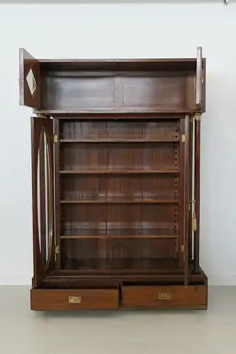 H60053-Jugendstilvitrine-Bücherschrank-Vitrine-Jugendstil-Büchervitrine-Vitrine-