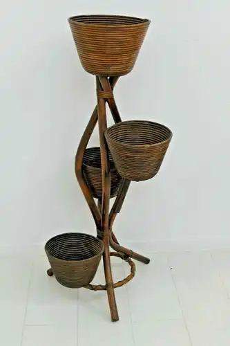 6034-Bambusblumenständer-Rattanblumenständer-Pflanzständer-Thonet-Blumenständer