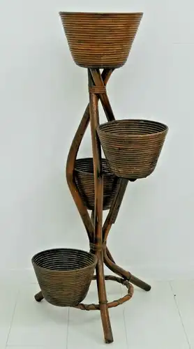 6034-Bambusblumenständer-Rattanblumenständer-Pflanzständer-Thonet-Blumenständer