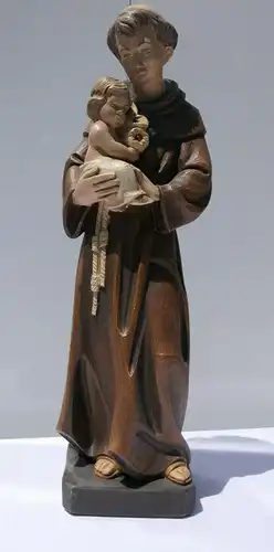 3674D-Heiligenfigur-Sankt Antonio-Figur-Skultpur-Mönch mit Knaben-Heiliger-Mönch