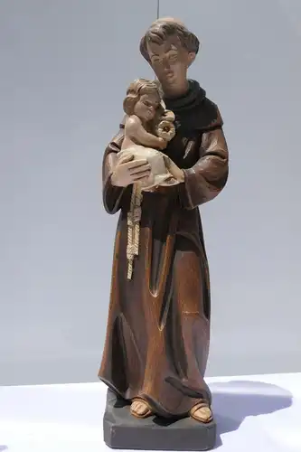 3674D-Heiligenfigur-Sankt Antonio-Figur-Skultpur-Mönch mit Knaben-Heiliger-Mönch