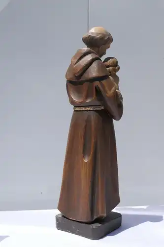 3674D-Heiligenfigur-Sankt Antonio-Figur-Skultpur-Mönch mit Knaben-Heiliger-Mönch