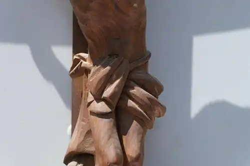 2587D-Kruzifix-Holz-Kreuz-Holzkreuz-Jesus am Kreuz-Heiligenfigur-geschnitzt-Jesu