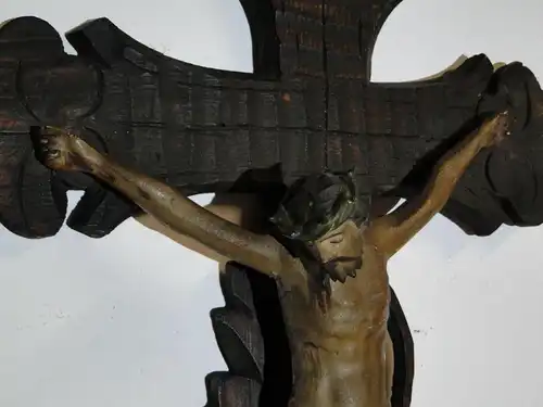 2762D-Jesus-Christus-Kruzifix-Jesus am Kreuz-INRI-Kreuz-altes Kreuz-Jesuskreuz-