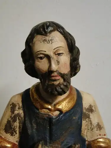 4546-Heiligenfigur-Holzfigur-geschnitzte Figur-Heiliger Josef-Figur-Holzarbeit-