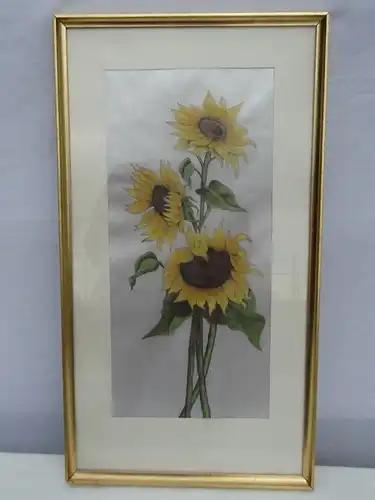 4046D/T43 - Gemälde auf Seiden-Sonnenblumen-gemischte Technik