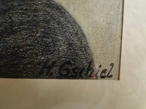 4015D - Porträit eines Gaigers - Zeichnung - gerahmt - signiert - H. Gschiel