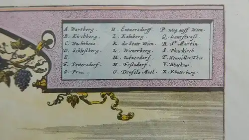 handcolorierter Druck-alte Stadtansicht-Druck-Mödling-W.Hollar-foliert-