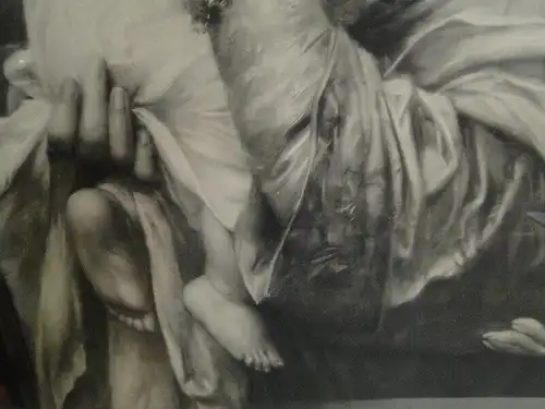 4215D/T93-Druck-Grafik auf Papier-Madonna mit Jesuskind-Maria Muttergottes