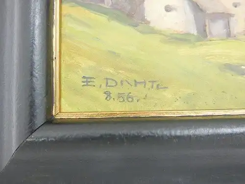 3516-ORIGINAL E.DICHTL Gemälde-Ölgemälde-signiertes Landschaftsgemälde-Öl auf Ho