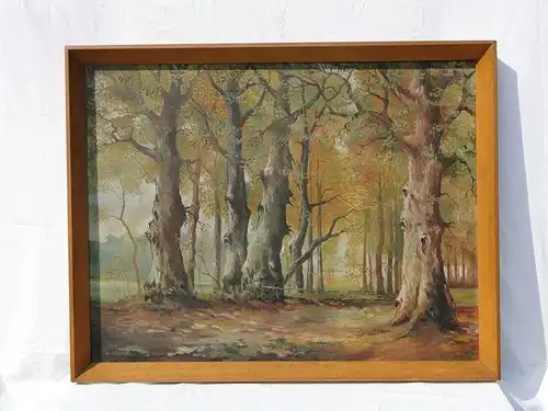 5778D-Bild-Ölgemälde-"herbstliche Waldlandschaft"-gerahmt-Gemälde-Bild