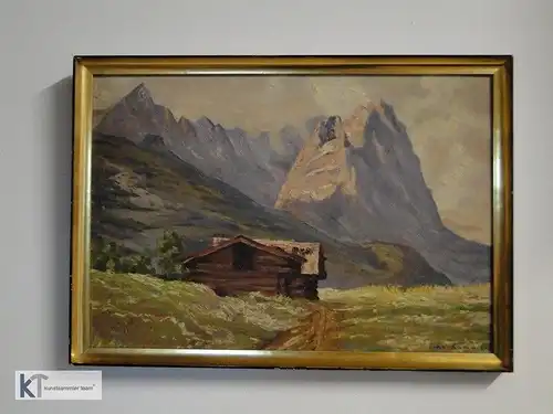 3774D/C7-Gemälde-Bild-signiert-Ernst Krammer-Öbild-gerahmt-Öl auf Holz-Ölgemälde