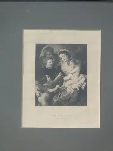 5784D-Bild-Radierung-" Rubens-die heilige Familie"-gerahmt - Bild