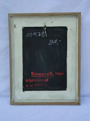 5805D-Bild-"Umaniak"- 1964 Grönland-Öl auf Holz- mit Rahmen-signiert- Ölbild