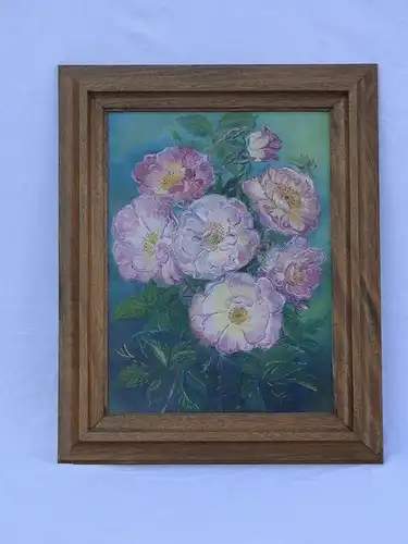 5840-Gemälde-"Blütenpracht"-Stillleben-Öl auf Leinen-signiert Blaim-Ölbild-Bild