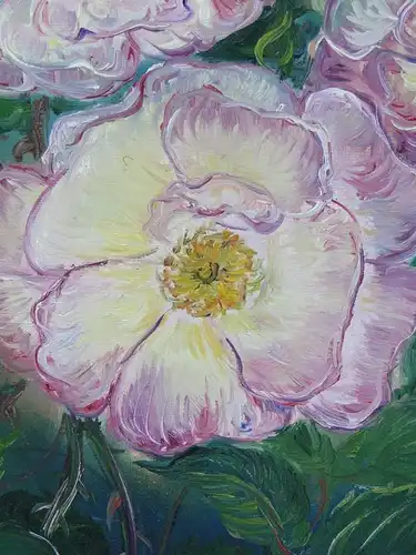 5840-Gemälde-"Blütenpracht"-Stillleben-Öl auf Leinen-signiert Blaim-Ölbild-Bild