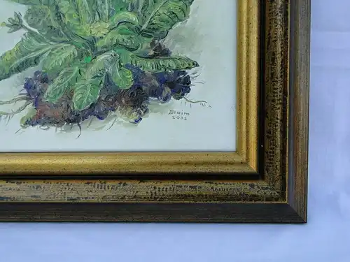 5842-Bild-Kräuterpflanze-Öl auf Leinen-signiert Blaim-datiert 2002-Gemälde