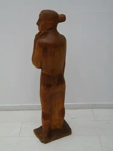 2419D-Holzfigur-Torwächter-Statue-Skulptur-geschnitzte Figur 96 cm hoch-Päarchen