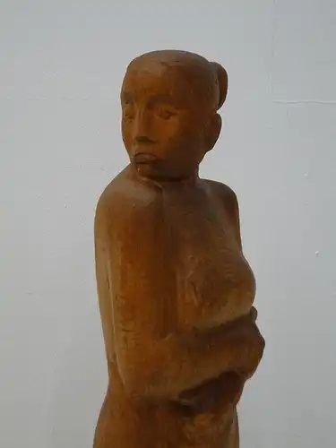 2435D-Holzfigur-Torwächter-Statue-Skulptur-geschnitzte Figur 96 cm hoch-Päarchen