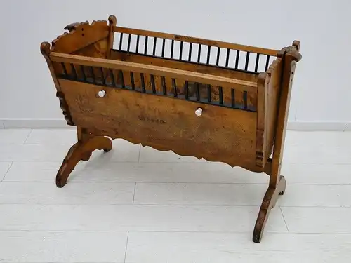 5942D-ORIGINAL BIEDERMEIER-Wippe-Kinderbett-Biedermeierwippe-Wiege-Biedermeier-