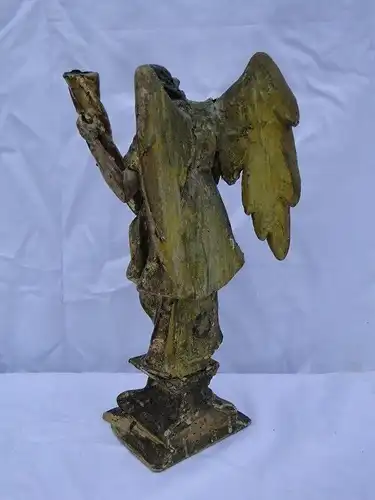 5692D-Engel-Figur- Holzfigur-geschnitzter Engel-bemalter Holzengel-Holzengel-ges