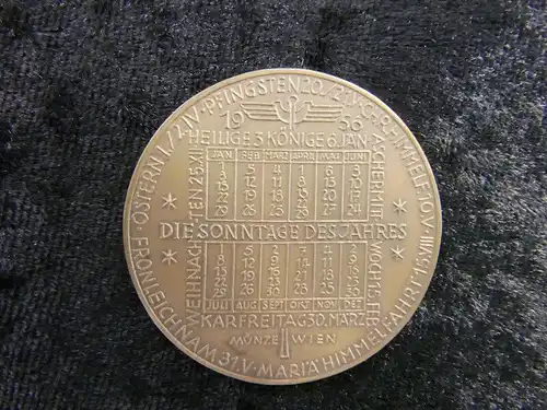 Kalendermedaille-Münze-Sammlermünze-Medaille-1956