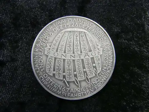 Kalendermedaille-Münze-Bronze Versilbert-Sammlermünze-Medaille-1969