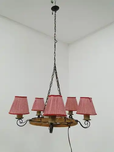 4957D-Bauernluster-Deckenlampe-Lampe-Deckenlüster-Holzlampe-Luster-rustikal