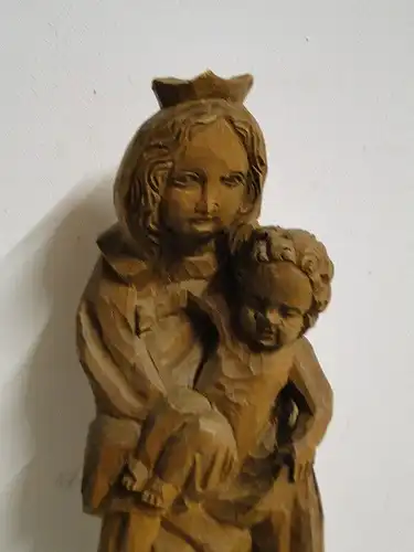 4168D -Statue-Hl.Maria-Vollholz-handgeschnitze Figur-Maria mit Jesukind-Madonna-