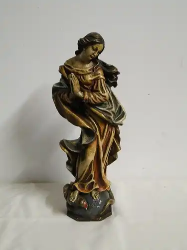 4157D -Heiligenfigur-Statue-Holzfigur-Maria-Madonna-geschnitzt