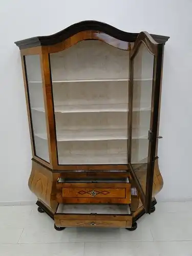 4569-Barockstilvitrine-Vitrine-Barockstil um 1910-Büchervitrine-Glasvitrine-Vitr