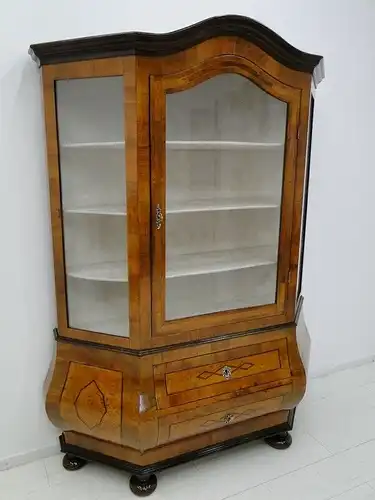 4569-Barockstilvitrine-Vitrine-Barockstil um 1910-Büchervitrine-Glasvitrine-Vitr