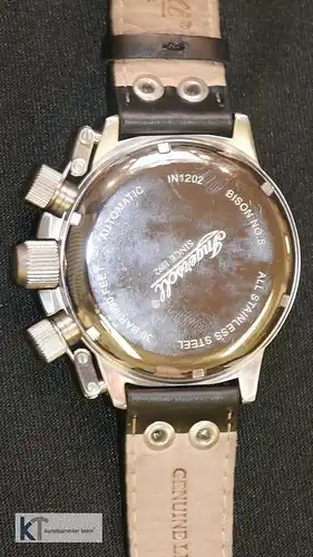 2804D-Herrenarmbanduhr-Uhr-Armbanduhr-BISON NO. 5-Lederarmband-IN1202