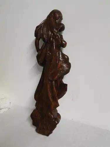 5340D-Holzfigur-Madonna mit Jesus Kind-Weichholz-handgeschnitze Figur-Heilige Ma