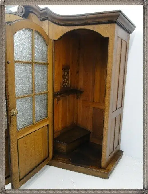 2030-Beichtstuhl-Confessional-Kircheneinrichtung-geschlossener Beichtstuhl-3teil 6